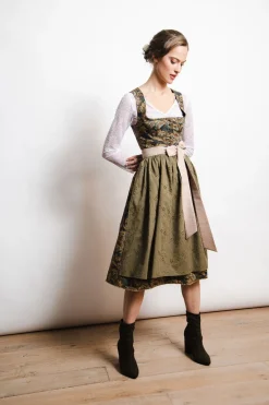 SPORTALM Dirndl*Dirndl mit Allover-Druck und Schürze mit Lochstickerei