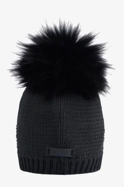 Damen SPORTALM Accessoires Mit Pelz|Best Of Hats*Grobstrickmütze mit Echtpelz-Bommel
