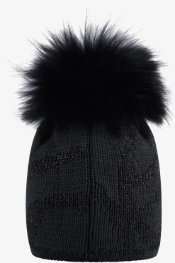 Damen SPORTALM Accessoires Mit Pelz|Accessoires Mit Pelz*Grobstrickmütze mit Echtpelz-Bommel