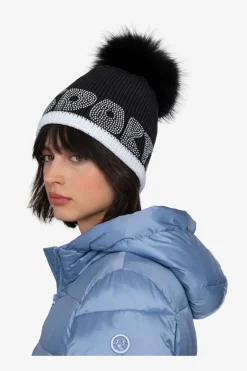 Damen SPORTALM Accessoires Mit Pelz|Accessoires Mit Pelz*Grobstrickmütze mit Echtpelz-Bommel