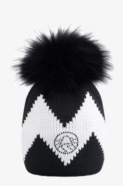 Damen SPORTALM Accessoires Mit Pelz|Accessoires Mit Pelz*Grobstrickmütze mit Echtpelz-Bommel