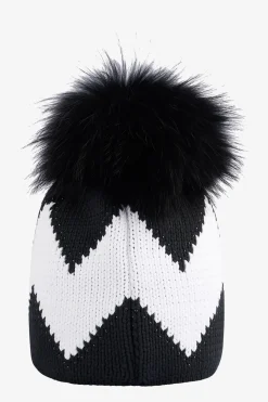 Damen SPORTALM Accessoires Mit Pelz|Accessoires Mit Pelz*Grobstrickmütze mit Echtpelz-Bommel