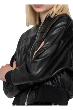 SPORTALM Jacken / Blazer*Lederimitat-Jacke mit Stehkragen