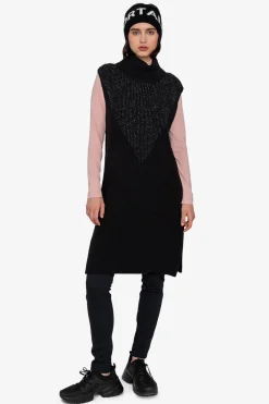 SPORTALM Strick*Ärmelloser Long-Pulli mit Stehkragen
