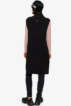 SPORTALM Strick*Ärmelloser Long-Pulli mit Stehkragen